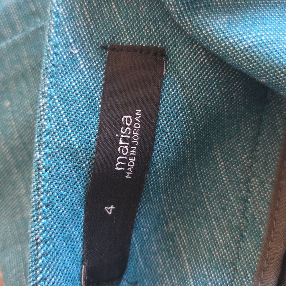Ann Taylor Loft Teal Textured Fabric - Picture 3 of 3